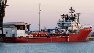 FILE PHOTO: Rescue ship Ocean Viking arrives with rescued migrants in Porto Empedocle, Sicily